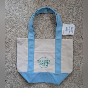 Trader Joe's Mini Canvas Tote Bag Blue🩵